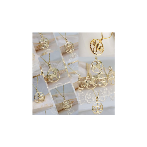 Sternzeichen-Anhänger diamantiert – 925 Sterling Silber, vergoldet