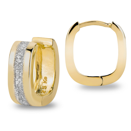 Klappcreolen Sparkle Bicolor – Vergoldetes & Rhodiniertes 925er Silber, Damen