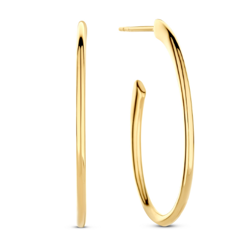 Ohrstecker Creolen oval Damen Silber 925/000 – Vergoldet oder Rhodiniert