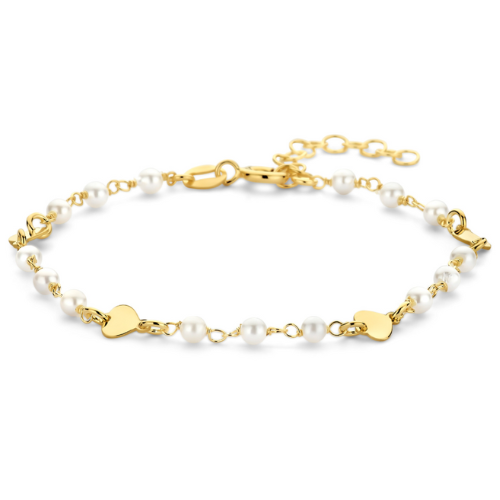 Armband mit Süßwasser-Zuchtperlen – Silber 925/000, vergoldet