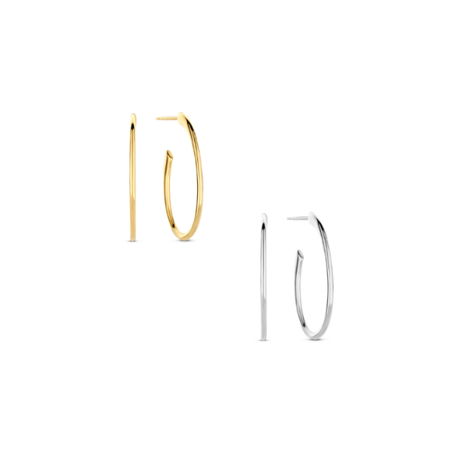 Ohrstecker Creolen oval Damen Silber 925/000 – Vergoldet oder Rhodiniert