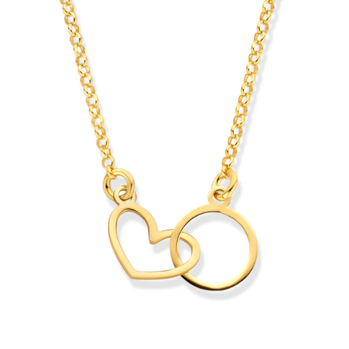 Collier Herz & Kreis – Silber 925/000, vergoldet oder rhodiniert