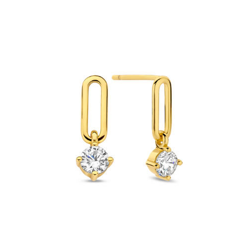 Ohrstecker mit Zirkonia – Silber 925 vergoldet