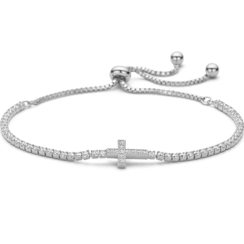 Armband Kreuz – Silber 925, vergoldet & rhodiniert