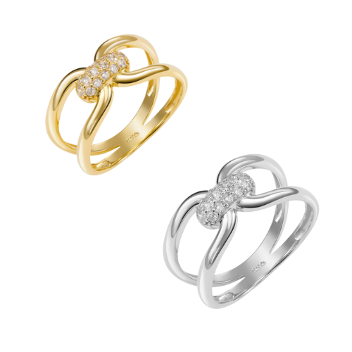 Ring Zirkonia – 925er Silber vergoldet