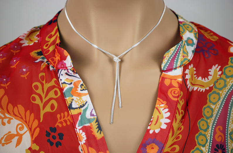 Y-Collier Silber 925 / 18 ct. vergoldet „Golden Knot“