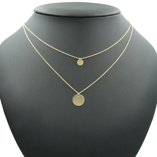 Collier 2-reihig mit 2 Gravurplatten – Eleganz trifft Individualität