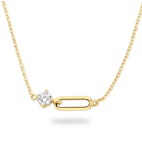 Eklusives Schmuckset – Armband, Ohrstecker & Collier mit Zirkonia – Silber 925 vergoldet