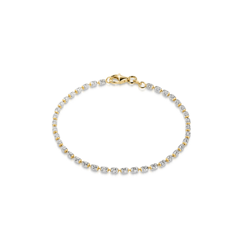 Kugelarmband Oval – Bicolor Silber 925/000