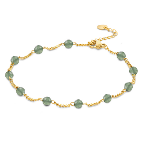 Lovebird Fußkette – Achat in Weiß & Grün