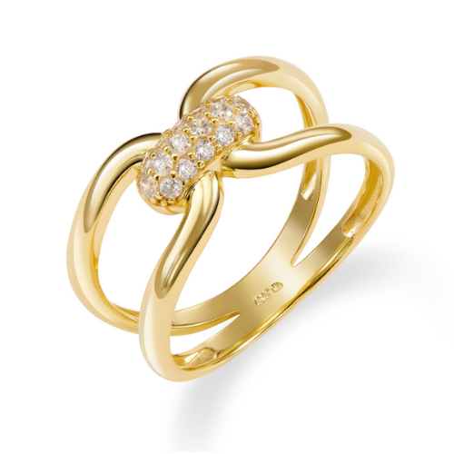 Eleganter Damenring mit 16 Zirkonia – stilvoll & nachhaltig