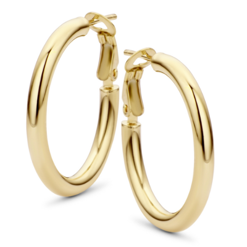 Creolen Hochglanz Damen Ø 38 mm Silber 925/000 – Vergoldet oder Rhodiniert