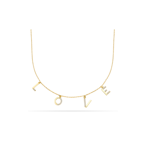 Collier Buchstaben LOVE mit 10 Zirkonia – 333/- Gold, Damen
