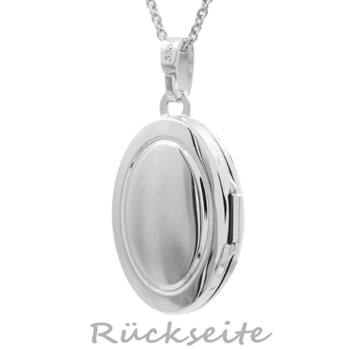 Medaillon Oval – 925 Sterling Silber, Silber, Roségold oder Gelbgold plattiert