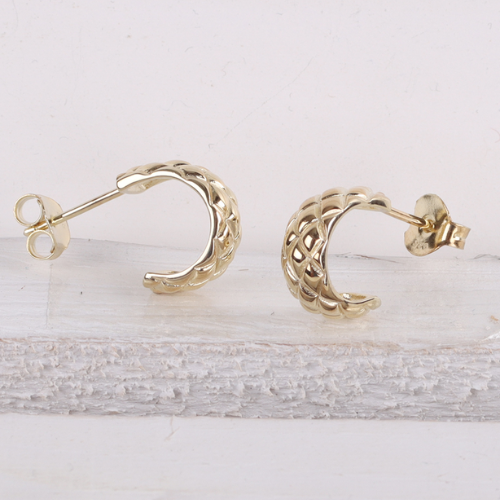 Steckcreolen Gemustert – 925/- Silber, vergoldet oder naturbelassen, Damen