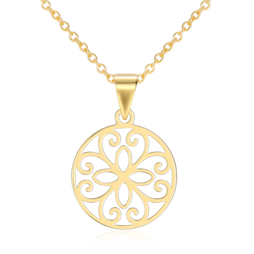 Halskette mit Blüten-Anhänger – Silber 925/000 vergoldet oder rhodiniert