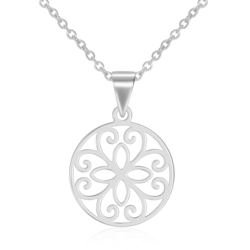 Halskette mit Blüten-Anhänger – Silber 925/000 vergoldet oder rhodiniert