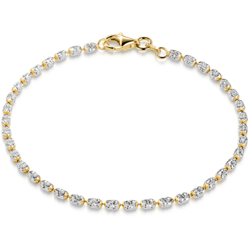 Kugelarmband Oval – Bicolor Silber 925/000