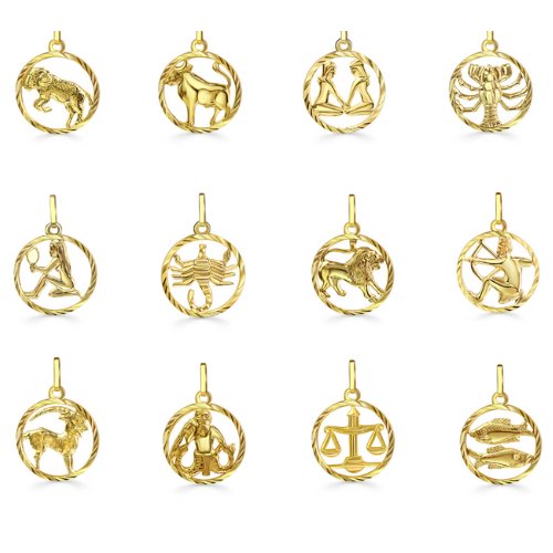 Sternzeichen-Anhänger diamantiert – 925 Sterling Silber, vergoldet