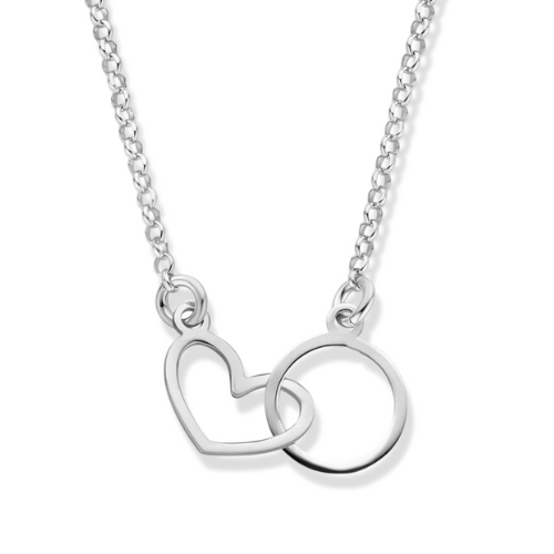 Collier Herz & Kreis – Silber 925/000, vergoldet oder rhodiniert