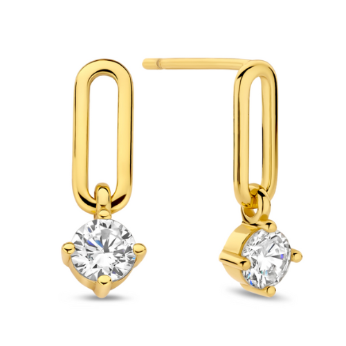 Ohrstecker mit Zirkonia – Silber 925 vergoldet