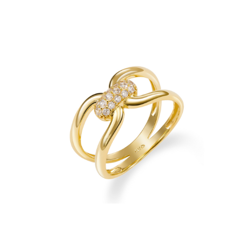 Eleganter Damenring mit 16 Zirkonia – stilvoll & nachhaltig