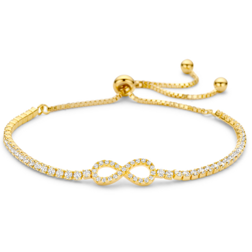 Armband Endless mit 71 Zirkonia – Silber 925/000, vergoldet oder rhodiniert