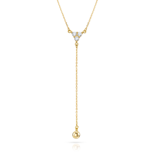 Y-Collier „Golden Drop“ Gold 333 mit Zirkonia