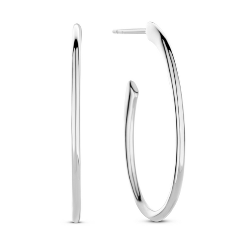 Ohrstecker Creolen oval Damen Silber 925/000 – Vergoldet oder Rhodiniert