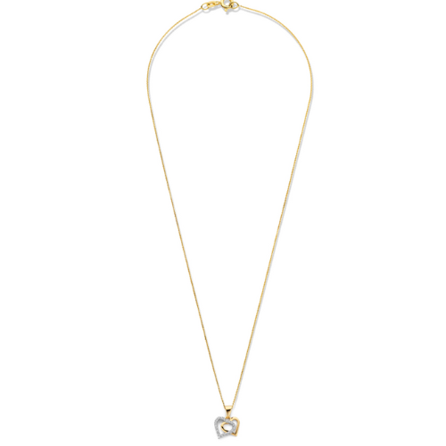 Collier mit Anhänger Herzen – Silber 925/000, vergoldet