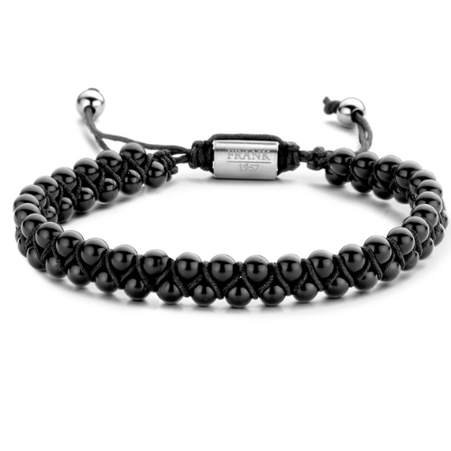 Frank 1967 Armband – Schwarzer Achat & Textilband