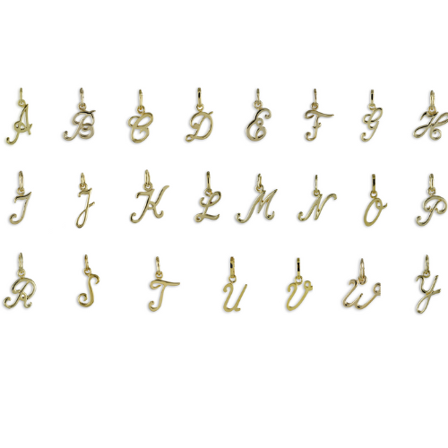 Buchstabenanhänger – 925 Sterling Silber, vergoldet, Unisex (A, M, S, L, J, N, R, D, T)