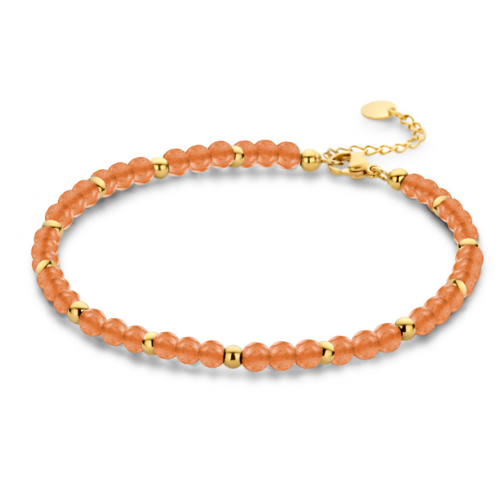 Lovebird Fußkette – Achat & Edelstahlkugeln