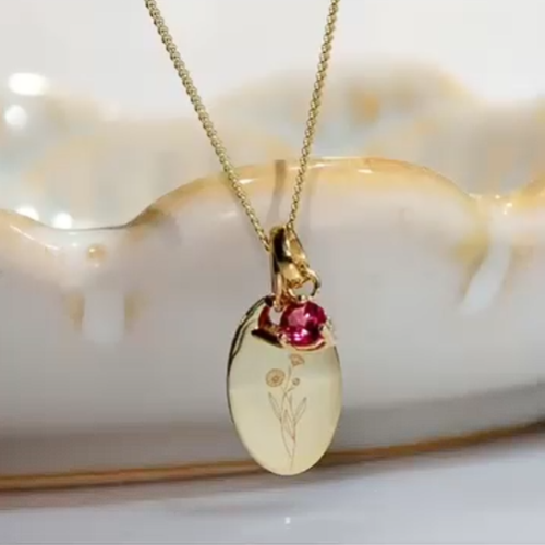 Anhänger Geburtssteine / Monatssteine – Silber 925/000, vergoldet