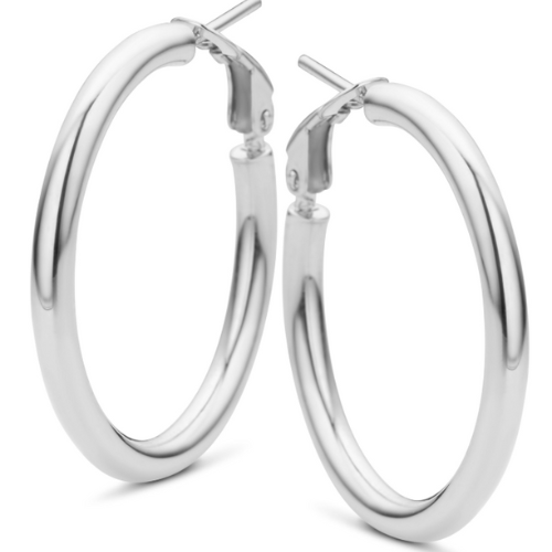 Creolen Hochglanz Damen Ø 46 mm Silber 925/000 – Vergoldet oder Rhodiniert