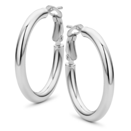 Creolen Hochglanz Damen Ø 38 mm Silber 925/000 – Vergoldet oder Rhodiniert