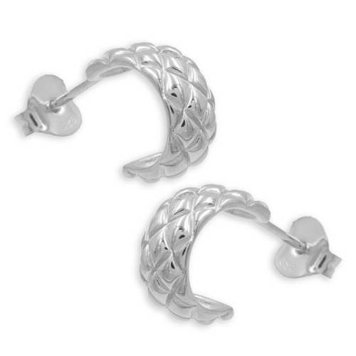 Steckcreolen Gemustert – 925/- Silber, vergoldet oder naturbelassen, Damen