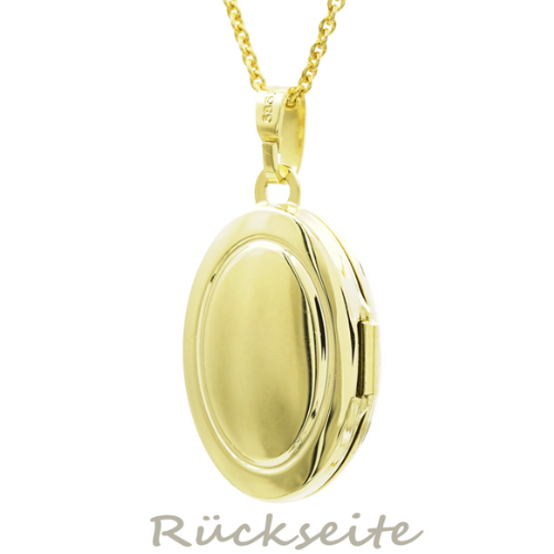 Medaillon Oval – 925 Sterling Silber, Silber, Roségold oder Gelbgold plattiert