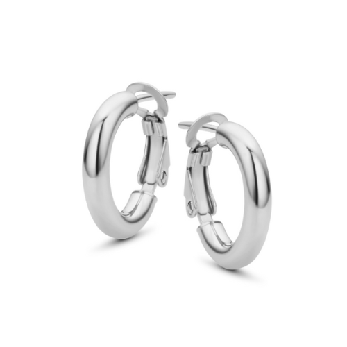 Creolen Hochglanz Damen Ø 28 mm Silber 925/000 – Vergoldet oder Rhodiniert