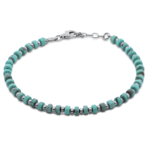 Armband mit echten Edelsteinen – Jaspis, Achat & Türkis