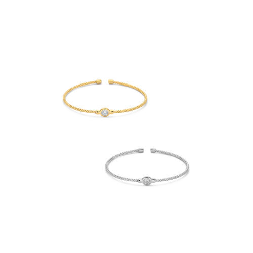 Armspange mit Zirkonia – Silber 925/000, vergoldet oder rhodiniert