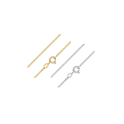 Panzerkette 2-seitig diamantiert – Silber 925/000, vergoldet