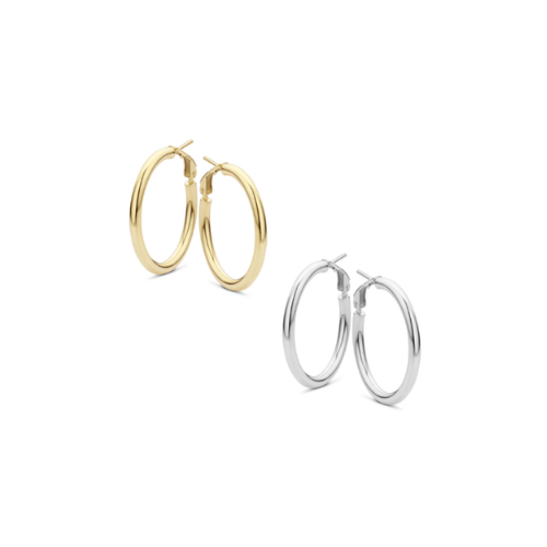 Creolen Hochglanz Damen Ø 46 mm Silber 925/000 – Vergoldet oder Rhodiniert