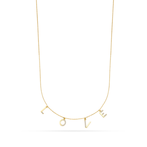 Collier Buchstaben LOVE mit 10 Zirkonia – 333/- Gold, Damen