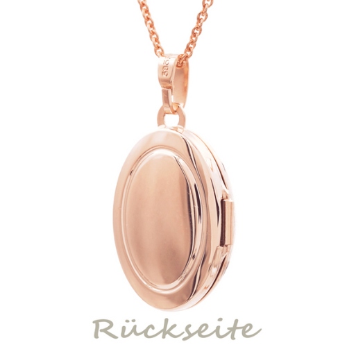 Medaillon Oval – 925 Sterling Silber, Silber, Roségold oder Gelbgold plattiert