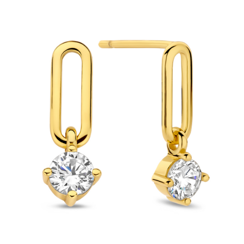 Eklusives Schmuckset – Armband, Ohrstecker & Collier mit Zirkonia – Silber 925 vergoldet