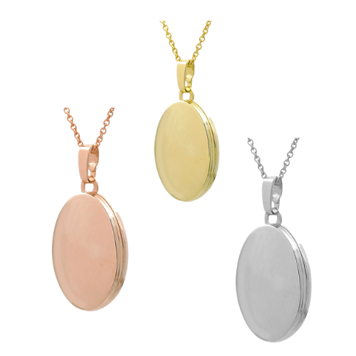 Medaillon Oval – 925 Sterling Silber, Silber, Roségold oder Gelbgold plattiert