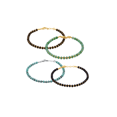 Armband mit echten Edelsteinen – Jaspis, Achat & Türkis