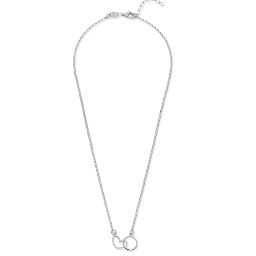Collier Herz & Kreis – Silber 925/000, vergoldet oder rhodiniert
