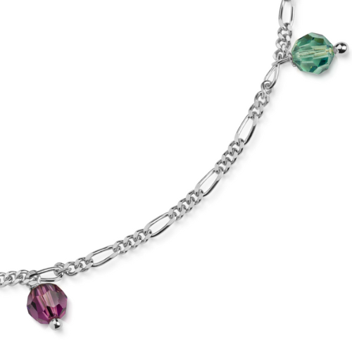 Fußkette mit Swarovski® Kristallen – 925er Silber, Made in Germany